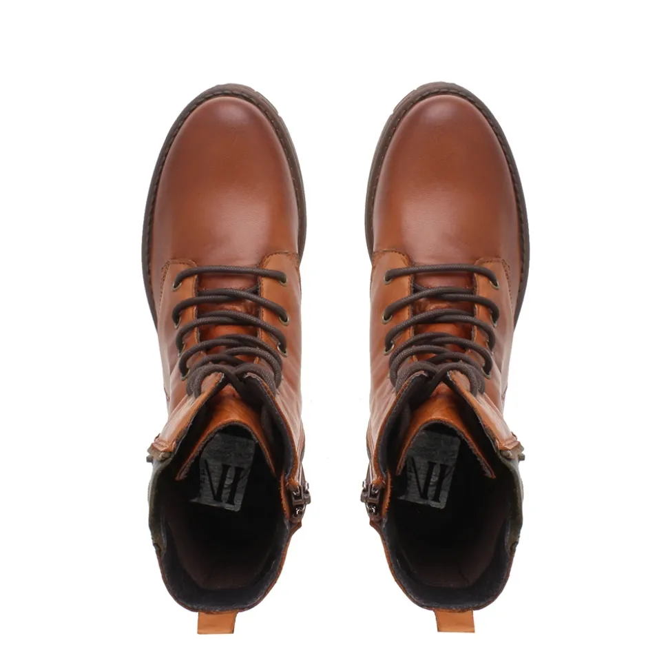 Paulette Brandy Lace-Up Ankle Boots