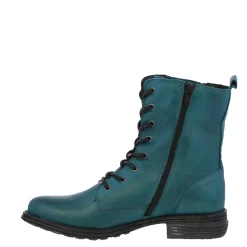 Paulette Teal Lace-Up Ankle Boots
