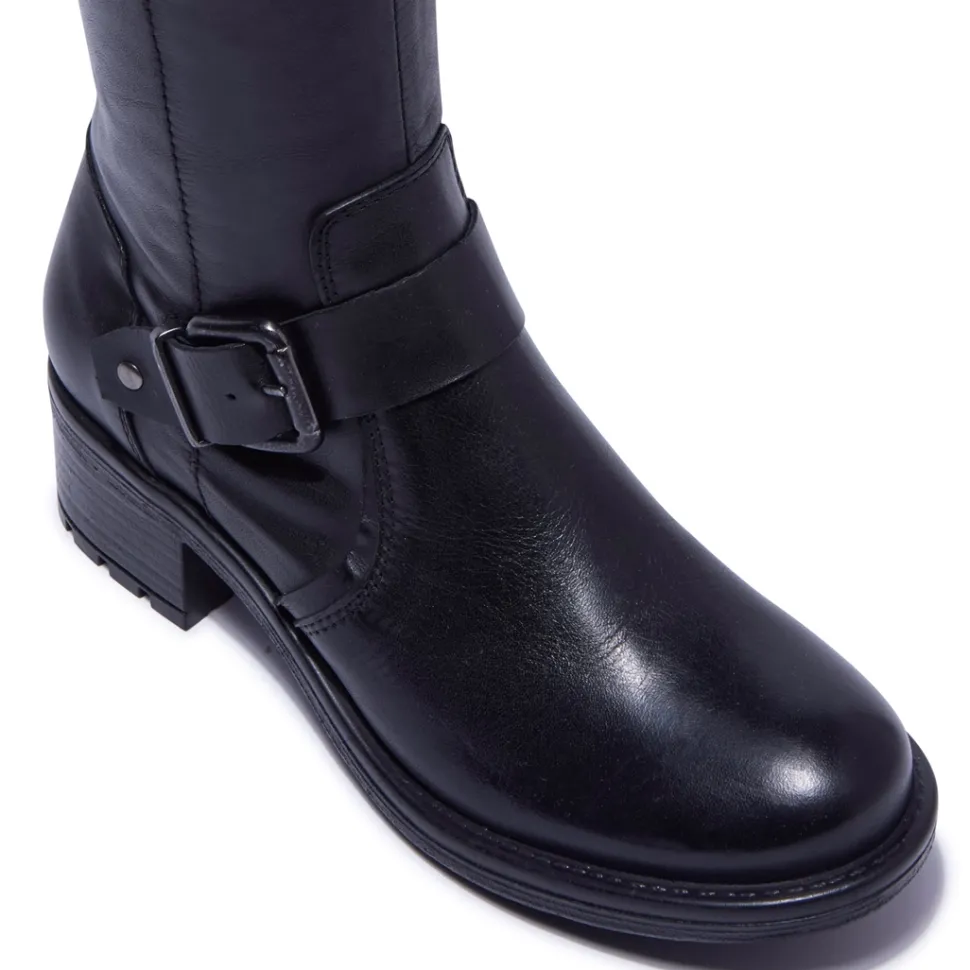 Percile Black Leather Boots