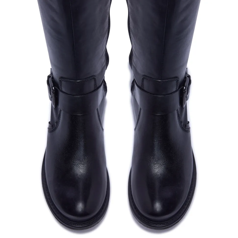 Percile Black Leather Boots
