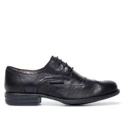 Perla Black Leather Loafers