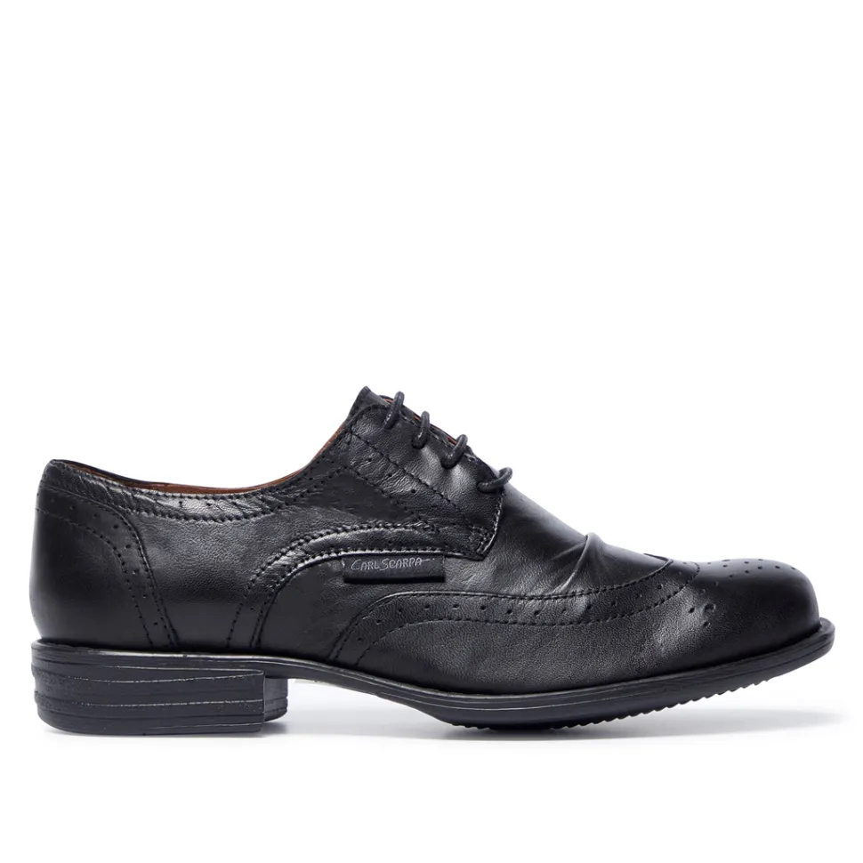Perla Black Leather Loafers