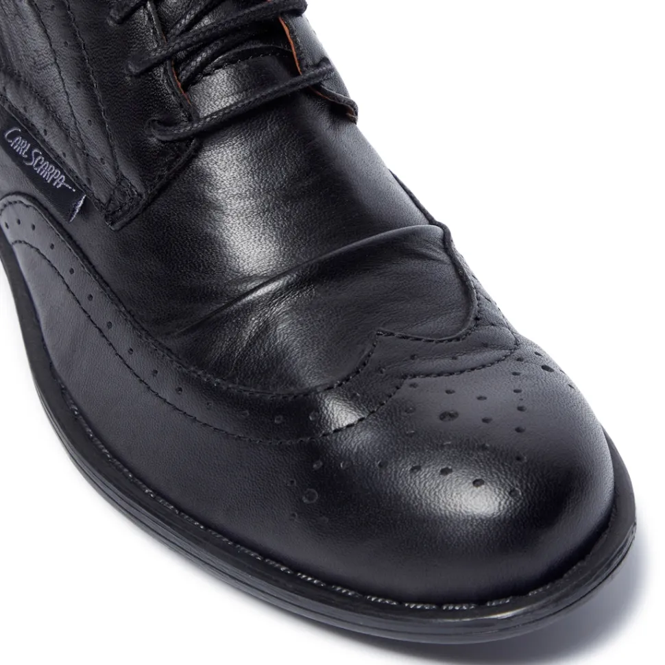 Perla Black Leather Loafers