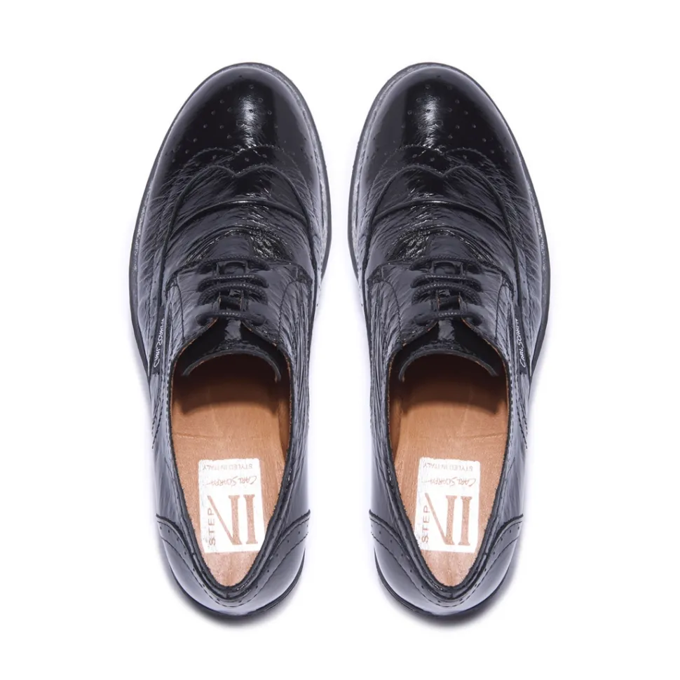 Perla Black Patent Leather Loafers