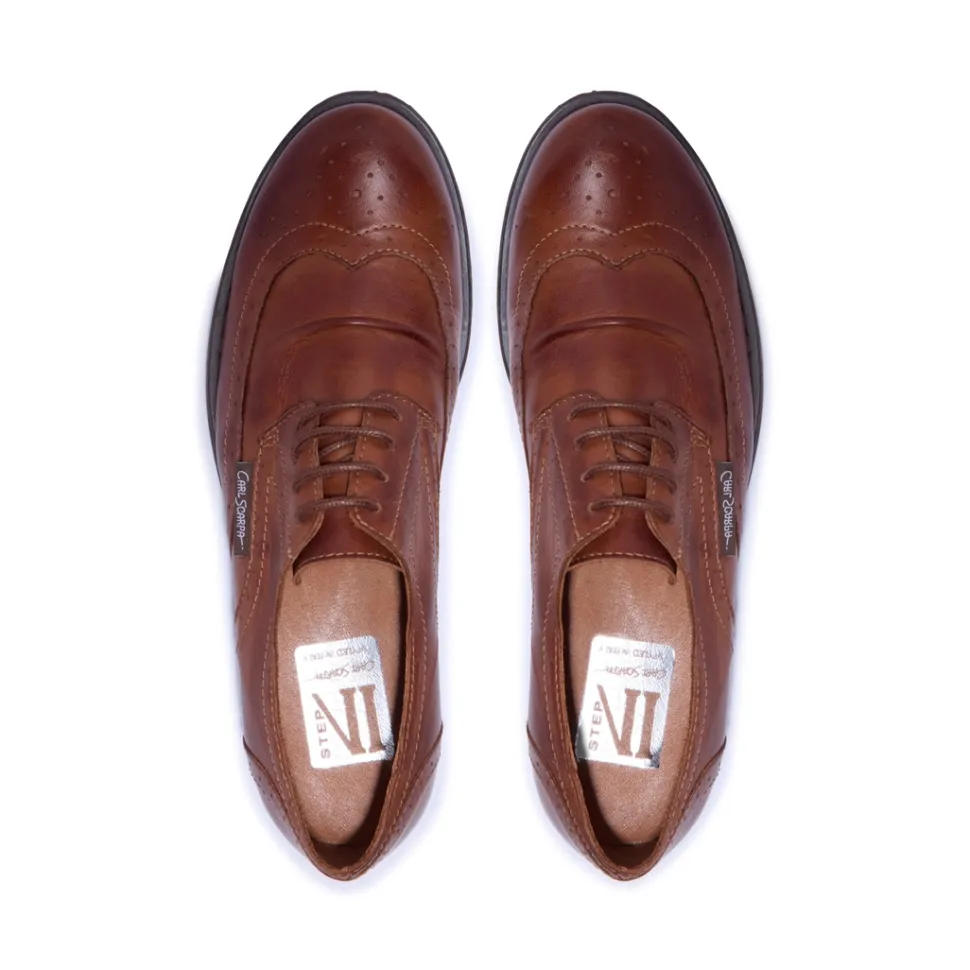 Perla Tan Leather Loafers