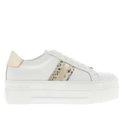 Polina Stripe Gold Platform Leather Trainers