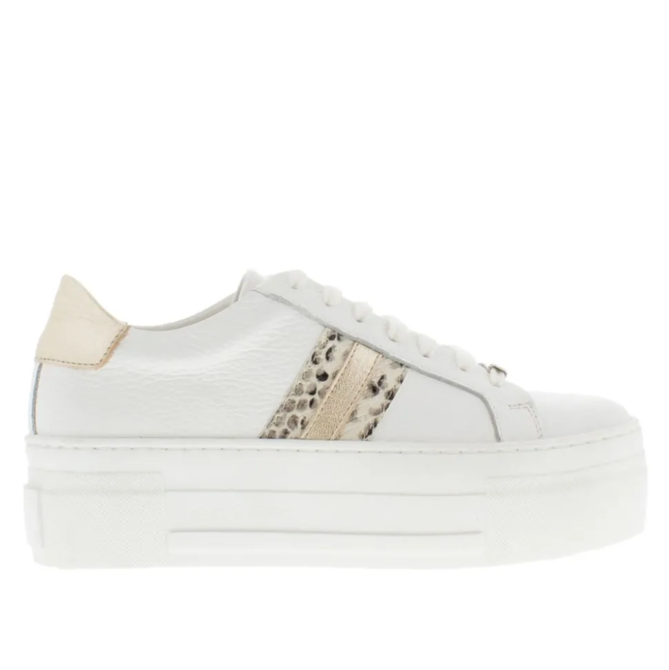 Polina Stripe Gold Platform Leather Trainers