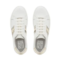 Polina Stripe Gold Platform Leather Trainers