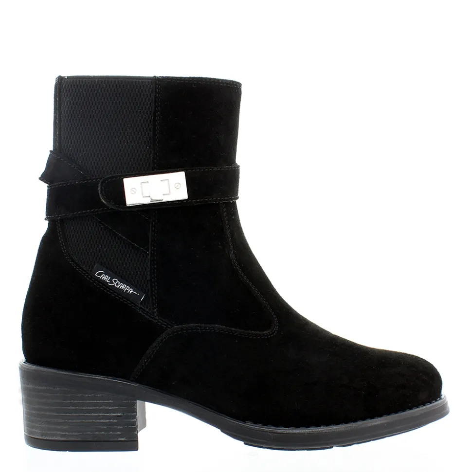 Pollenzo Black Suede Ankle Boots