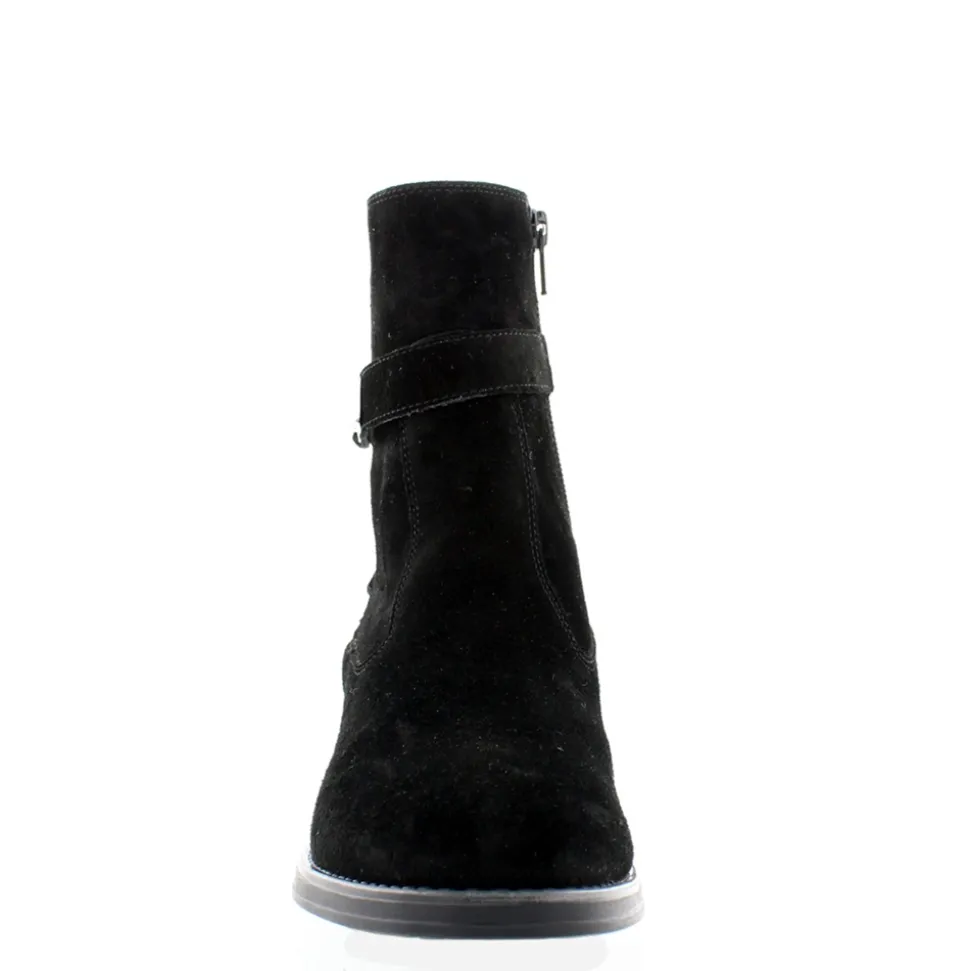 Pollenzo Black Suede Ankle Boots