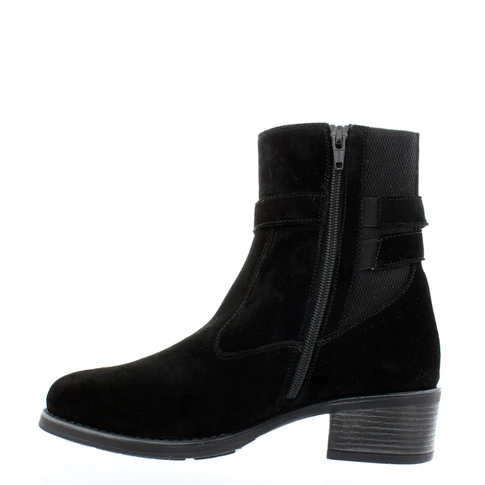 Pollenzo Black Suede Ankle Boots