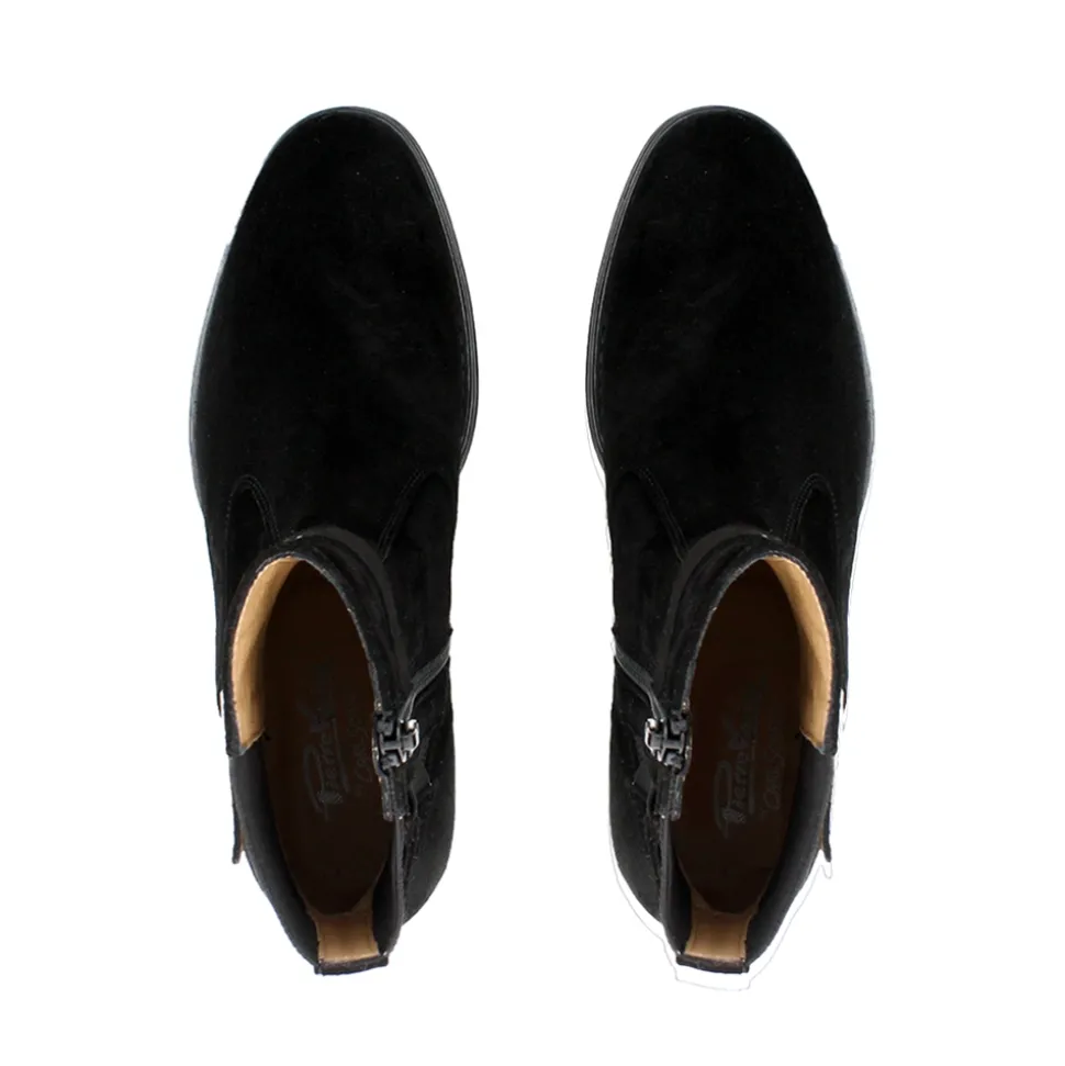 Pollenzo Black Suede Ankle Boots