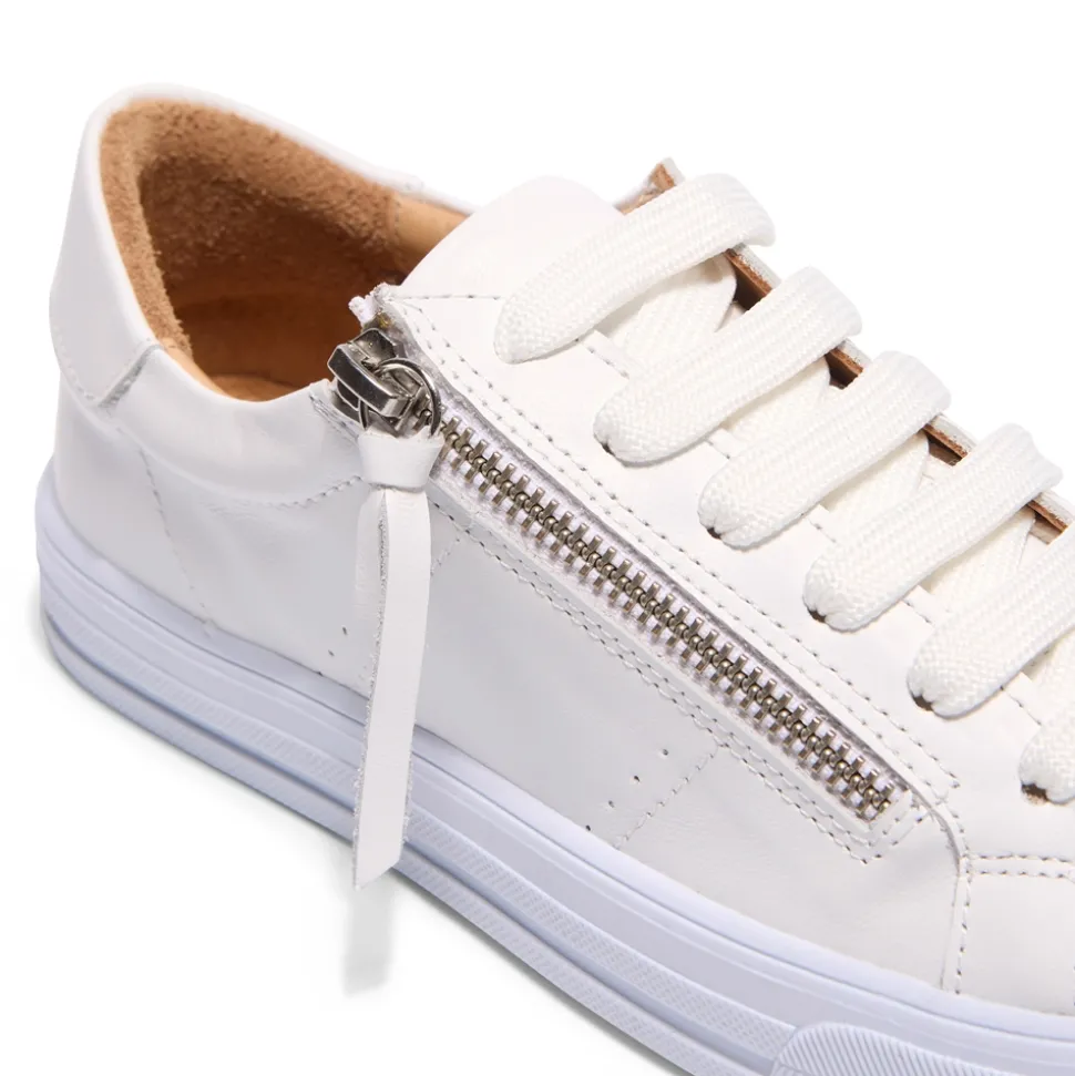 Ravi White Leather Flat Trainers