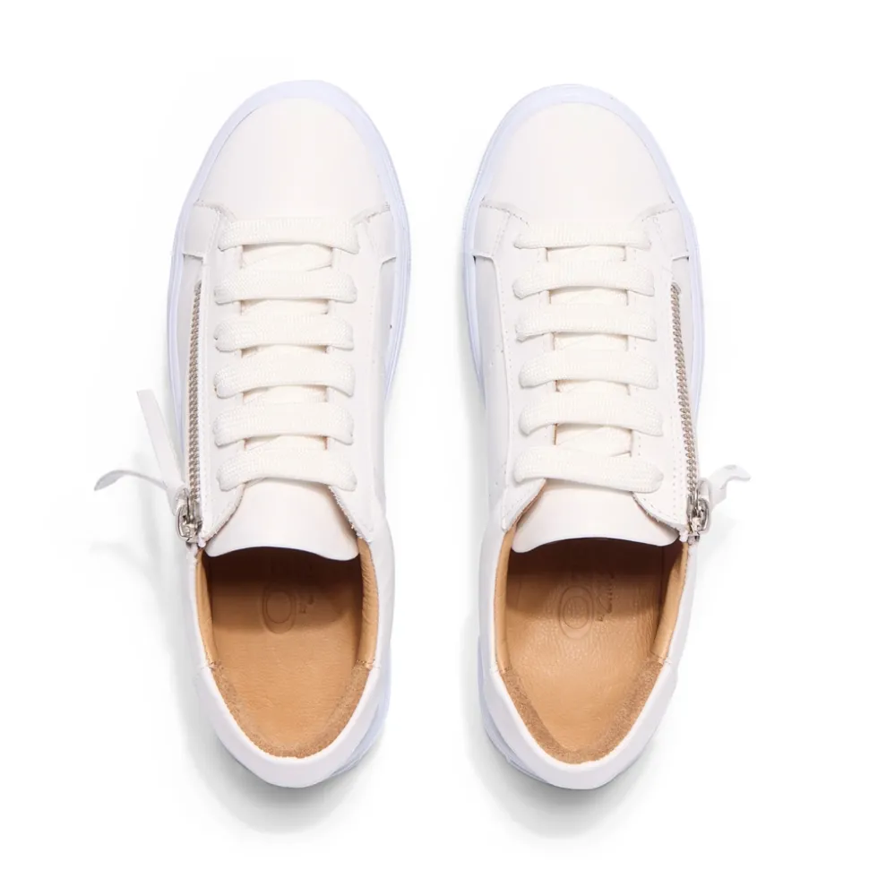 Ravi White Leather Flat Trainers