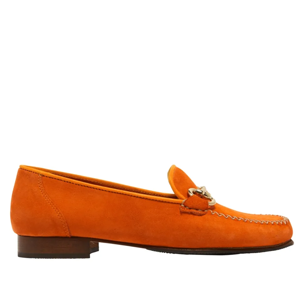 Rochette Orange Suede Snaffle Loafers