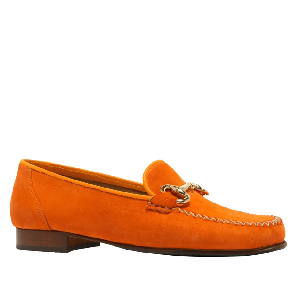 Rochette Orange Suede Snaffle Loafers