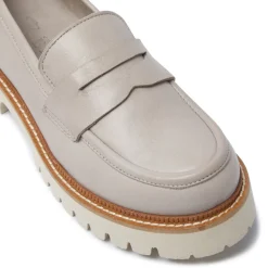 Rolita Grey Leather Loafers