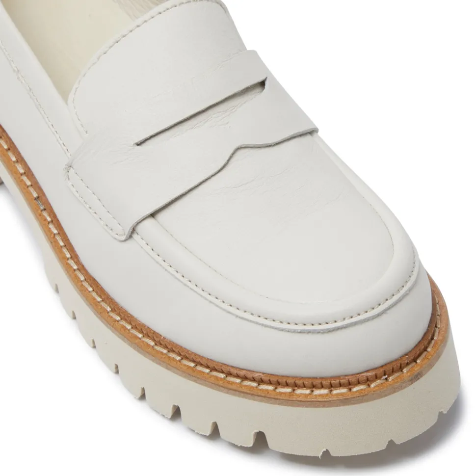 Rolita Off White Leather Loafers