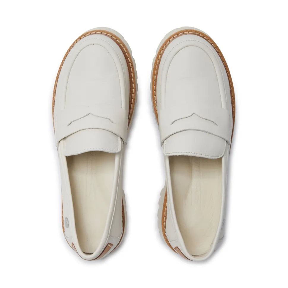 Rolita Off White Leather Loafers