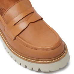 Rolita Tan Leather Loafers