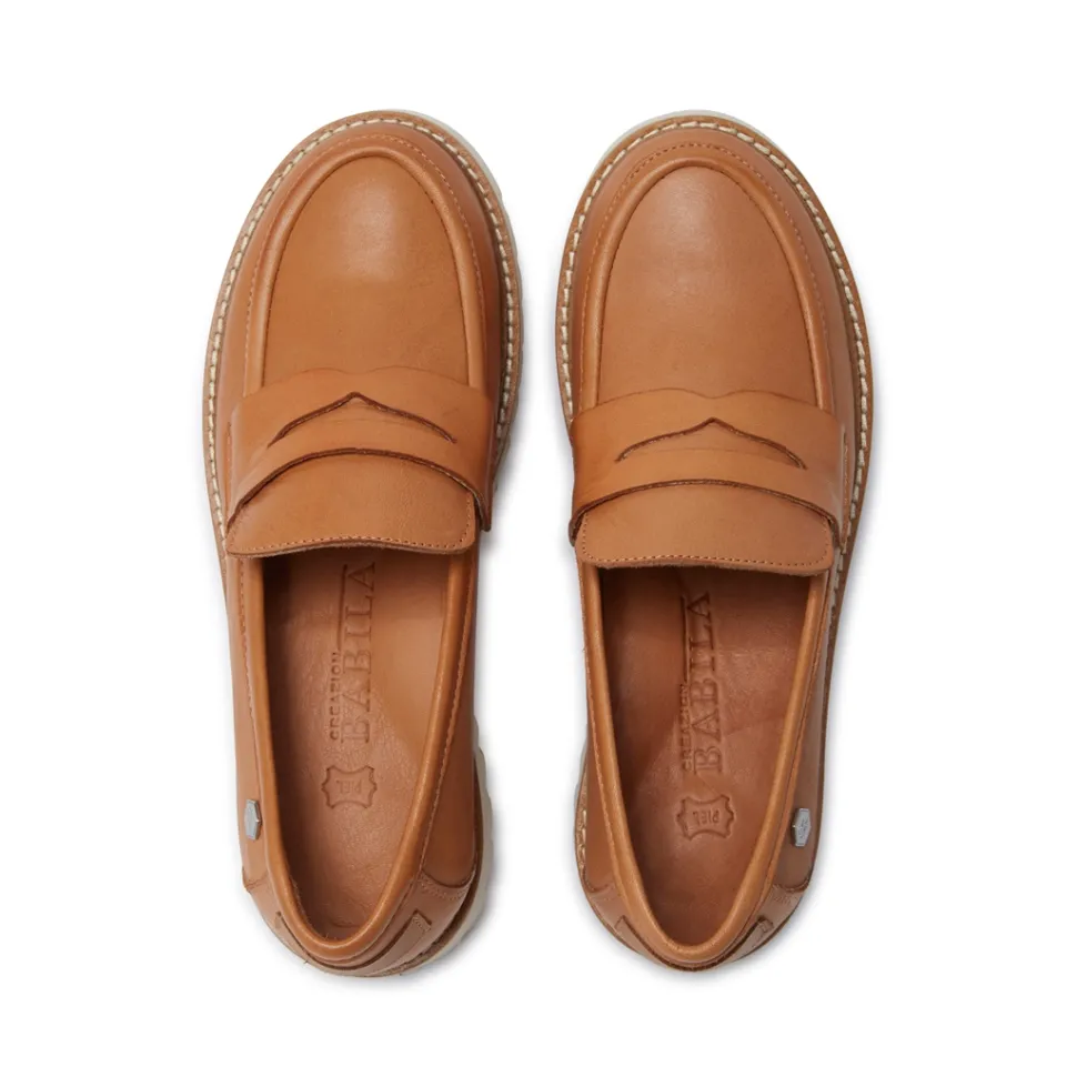 Rolita Tan Leather Loafers