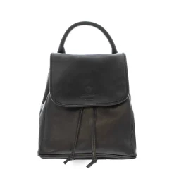 Rosaura Black Italian Leather Backpack