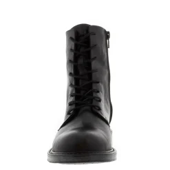 Rosemarie Black Leather Lace Up Ankle Boots