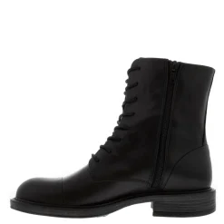 Rosemarie Black Leather Lace Up Ankle Boots