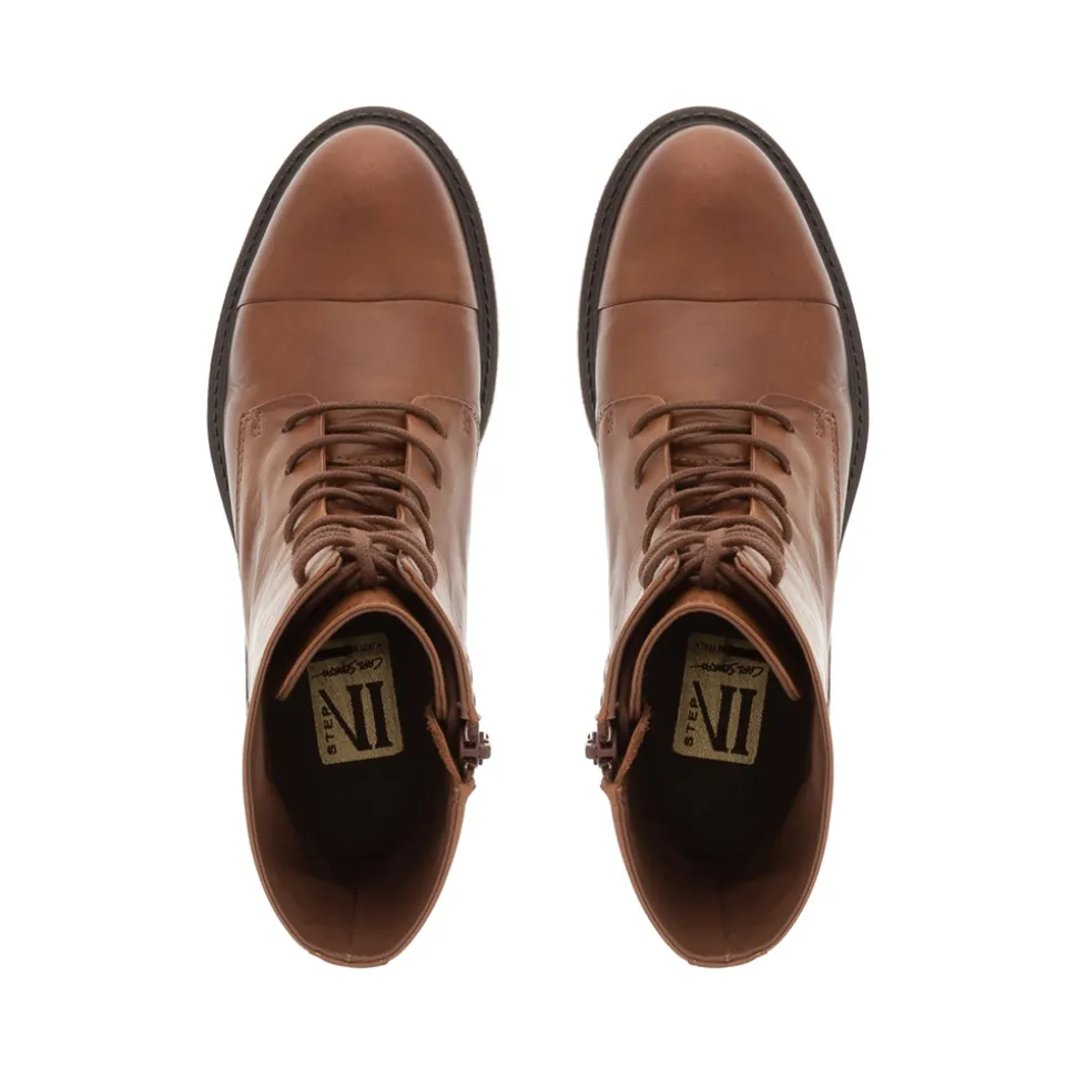 Rosemarie Tan Leather Lace Up Ankle Boots