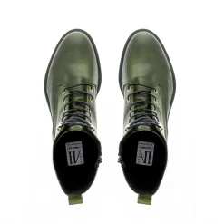 Roux Green Leather Lace Up Ankle Boots