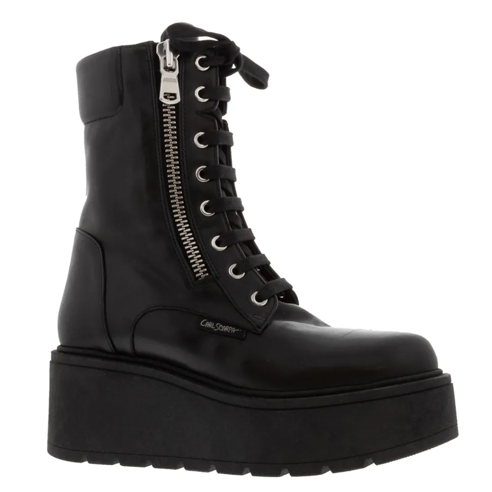 Sabbati Black Leather Ankle Boots