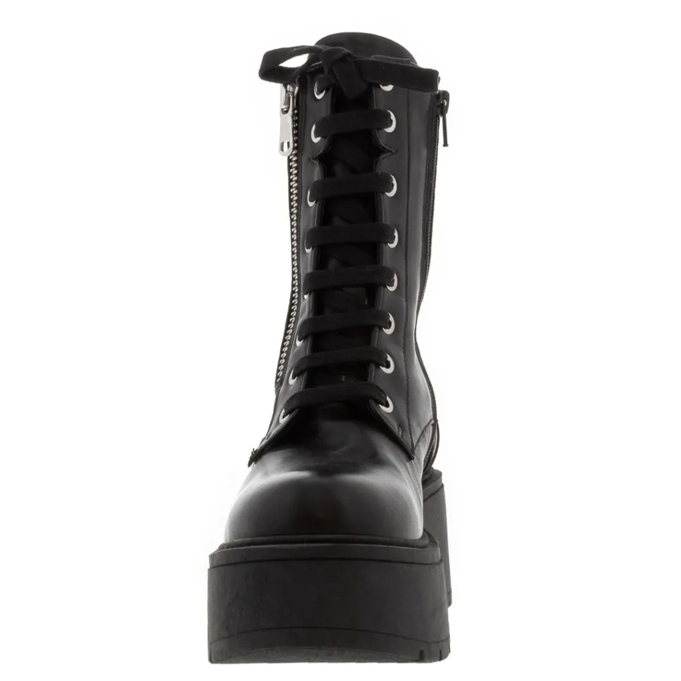 Sabbati Black Leather Ankle Boots