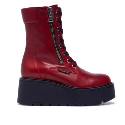 Sabbati Red Leather Ankle Boots