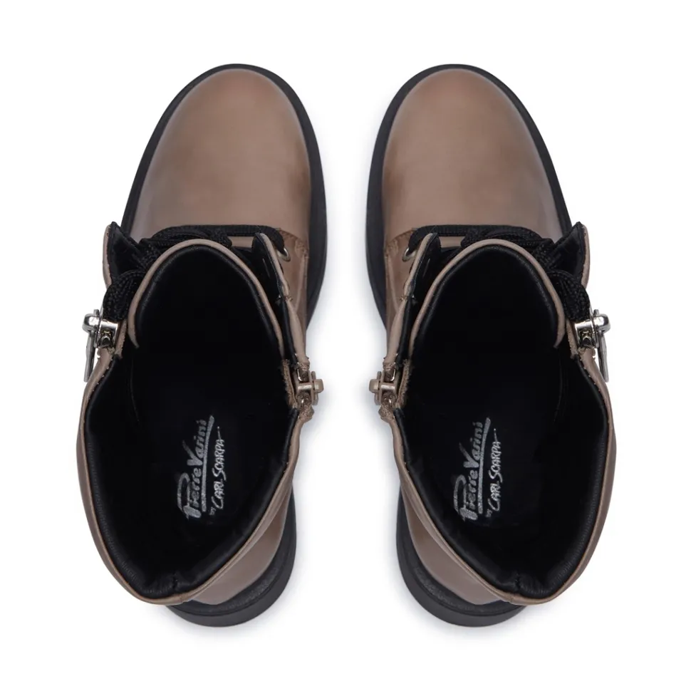 Sabbati Taupe Leather Ankle Boots