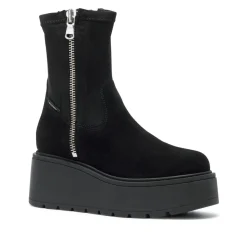 Saluzzo Black Suede Ankle Boots
