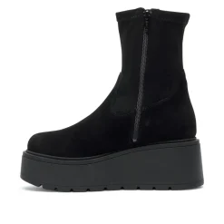 Saluzzo Black Suede Ankle Boots