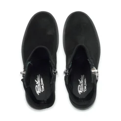 Saluzzo Black Suede Ankle Boots