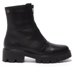 Sanica Black Leather Ankle Boots