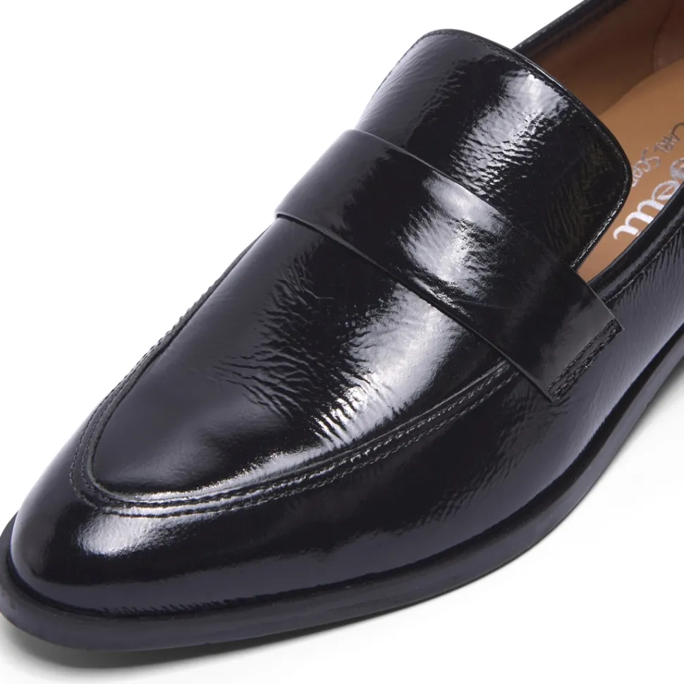 Sarina Black Patent Leather Loafers