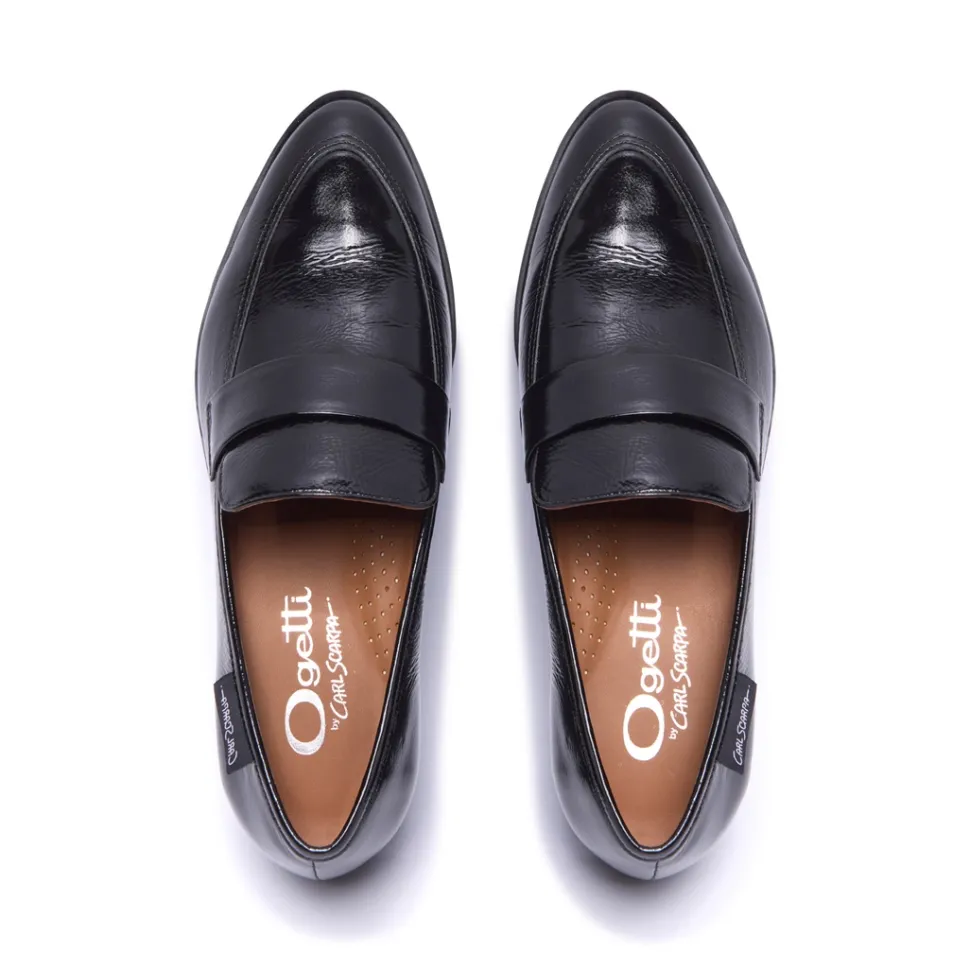 Sarina Black Patent Leather Loafers