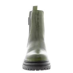 Selessia Green Leather Chelsea Boots