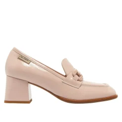 Senso Blush Leather Block Heel Loafers