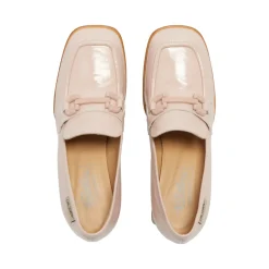 Senso Blush Leather Block Heel Loafers