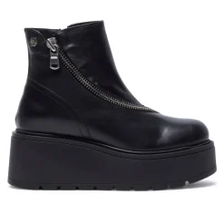 Serpentina Black Leather Ankle Boots