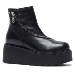 Serpentina Black Leather Ankle Boots