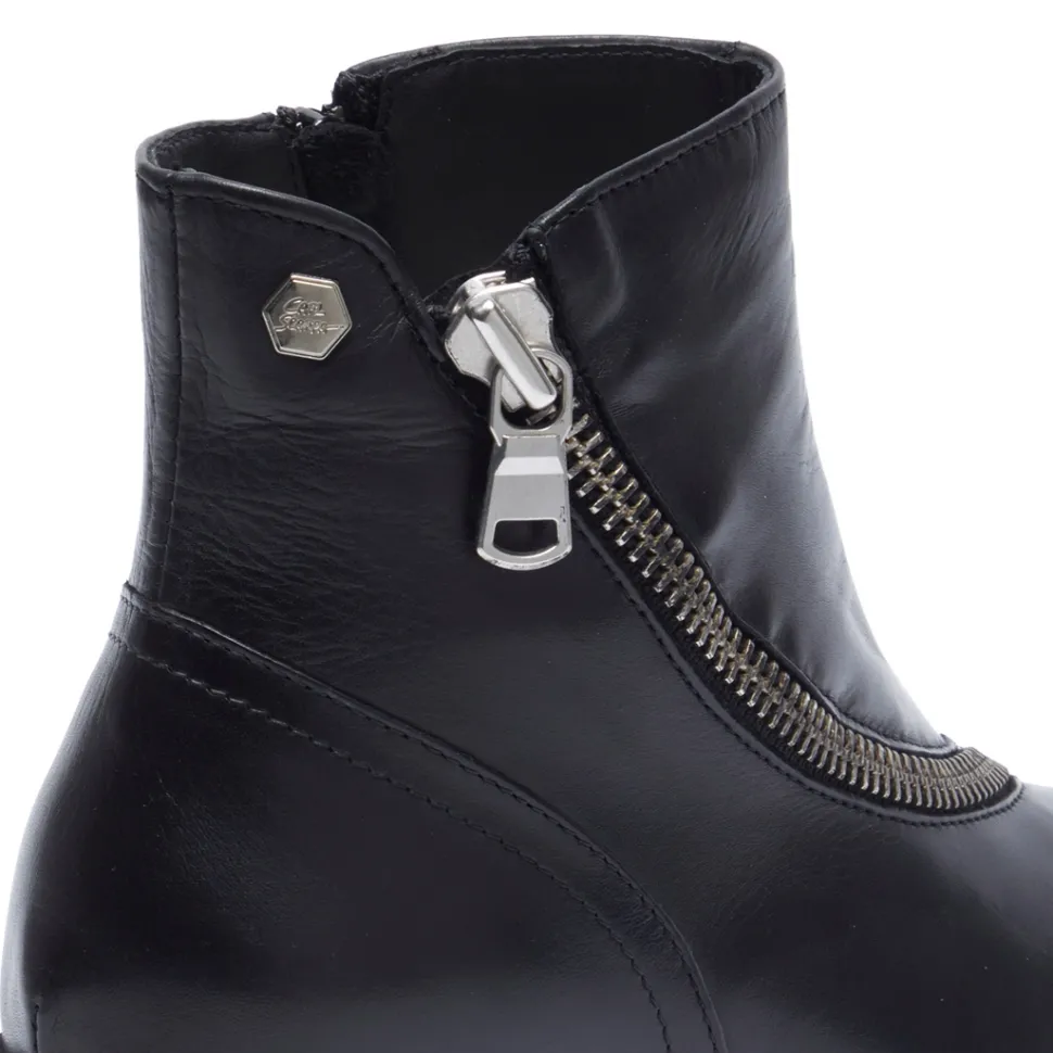 Serpentina Black Leather Ankle Boots