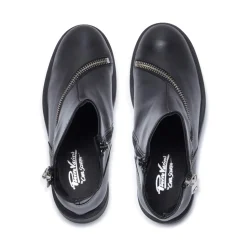 Serpentina Black Leather Ankle Boots