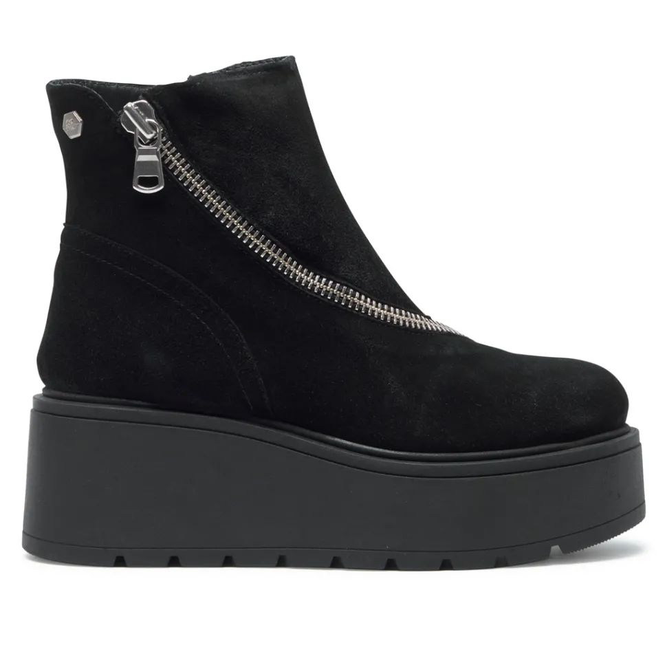 Serpentina Black Suede Ankle Boots