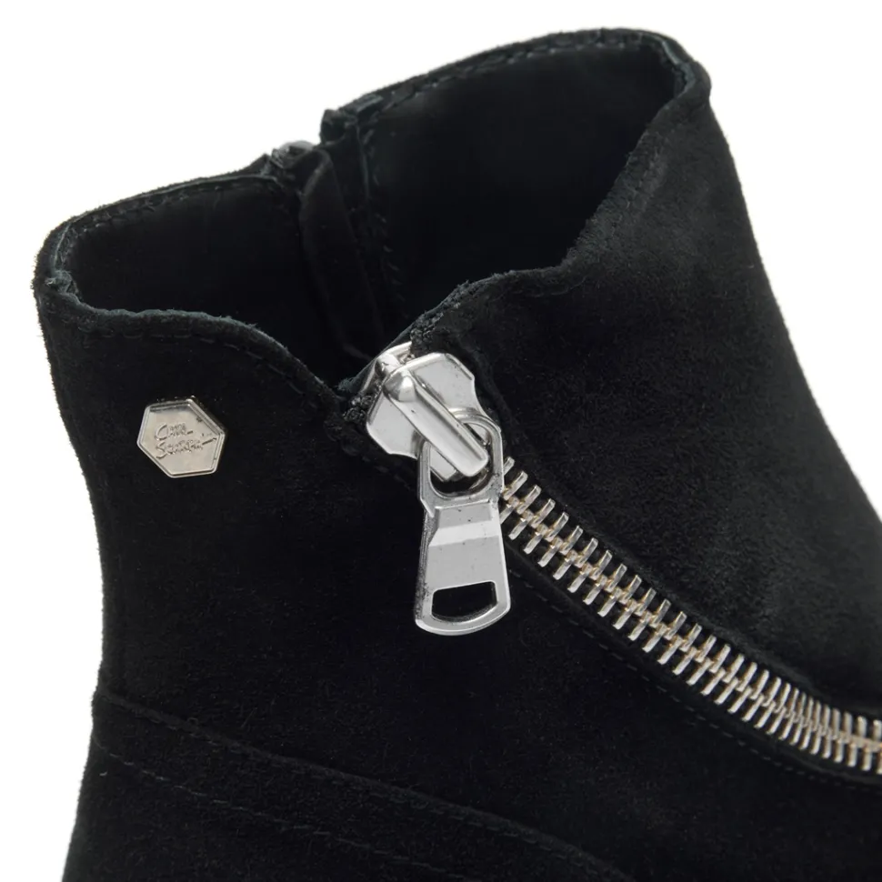Serpentina Black Suede Ankle Boots