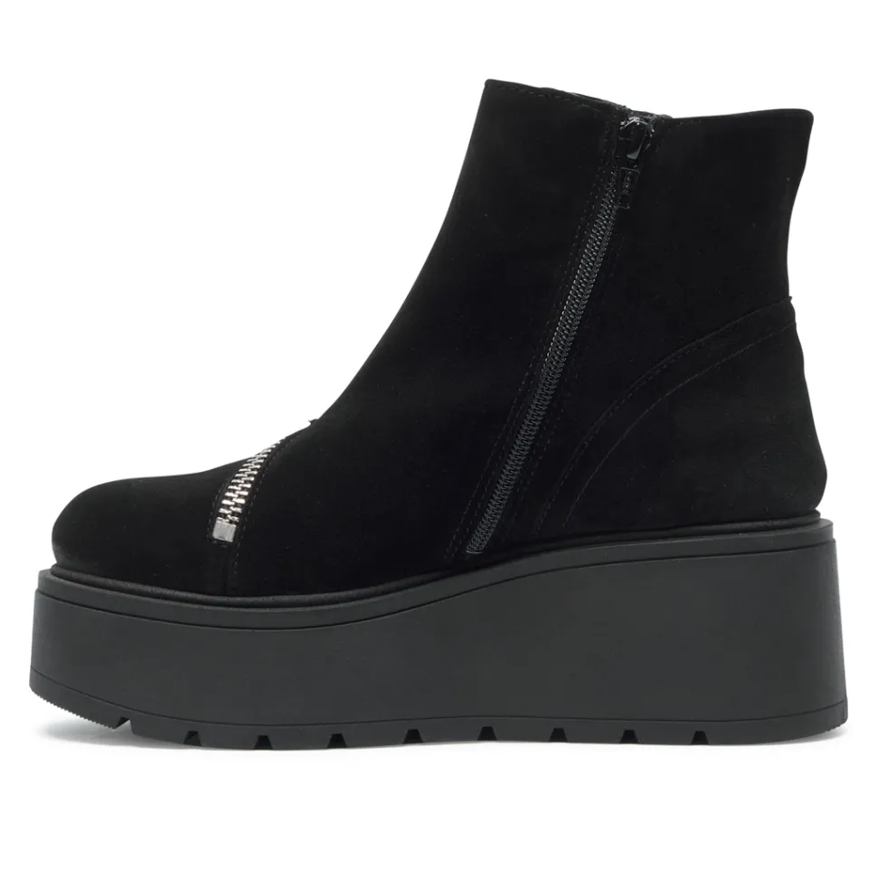 Serpentina Black Suede Ankle Boots